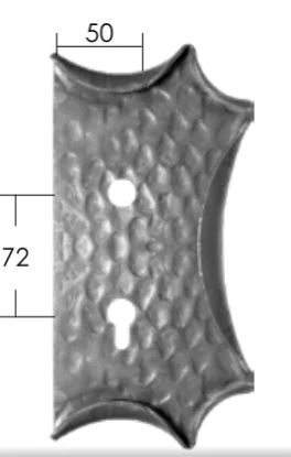 Szyld Drzwiowy Kuty 'Fala Młotkowana' 90mm Lewy