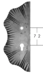 Szyld Drzwiowy Kuty Falisty 72mm Lewy