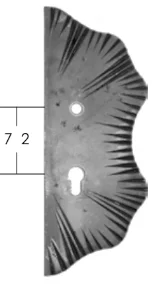 Szyld Drzwiowy Kuty Falisty 72mm Prawy