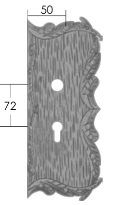 Szyld Drzwiowy Kuty 'Liście' 72mm Prawy
