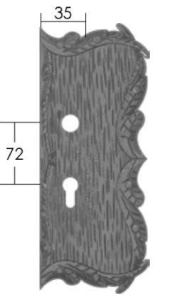 Szyld Drzwiowy Kuty 'Liście' 90mm Prawy