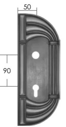 Szyld Drzwiowy Kuty Półokrągły Wypukły 72mm