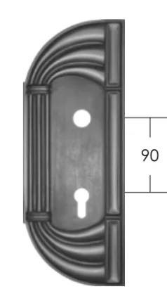 Szyld Drzwiowy Kuty Półokrągły Wypukły 90mm