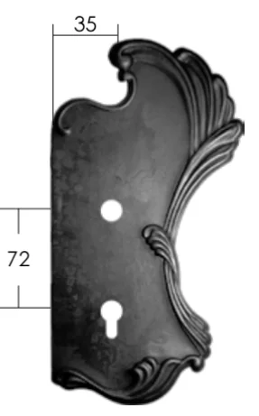 Szyld Drzwiowy Kuty 'Secesja' 72mm Prawy