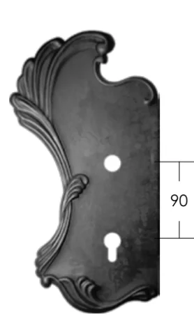 Szyld Drzwiowy Kuty 'Secesja' 90mm Lewy