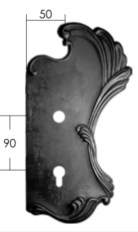 Szyld Drzwiowy Kuty 'Secesja' 90mm Prawy