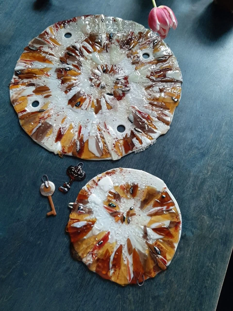 Talerz Fusingowy - Brązowa Mozaika