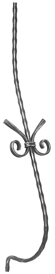 Tralka kuta gięta młotkowana szóstki 12x12 mm 920x135 mm 04.139.01