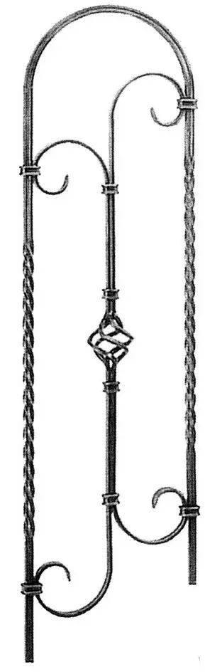 Tralka prosta ozdobna z koszykiem 12x12 mm 900x200 mm 05.211.19