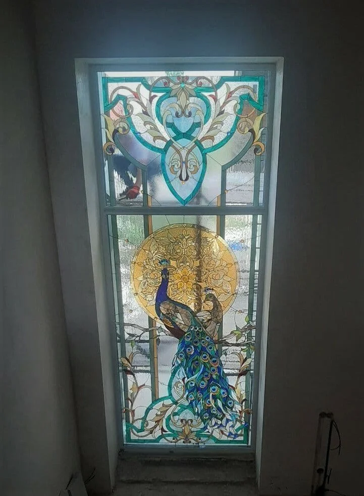 Witraż w drzwiach - Secesyjne Róże