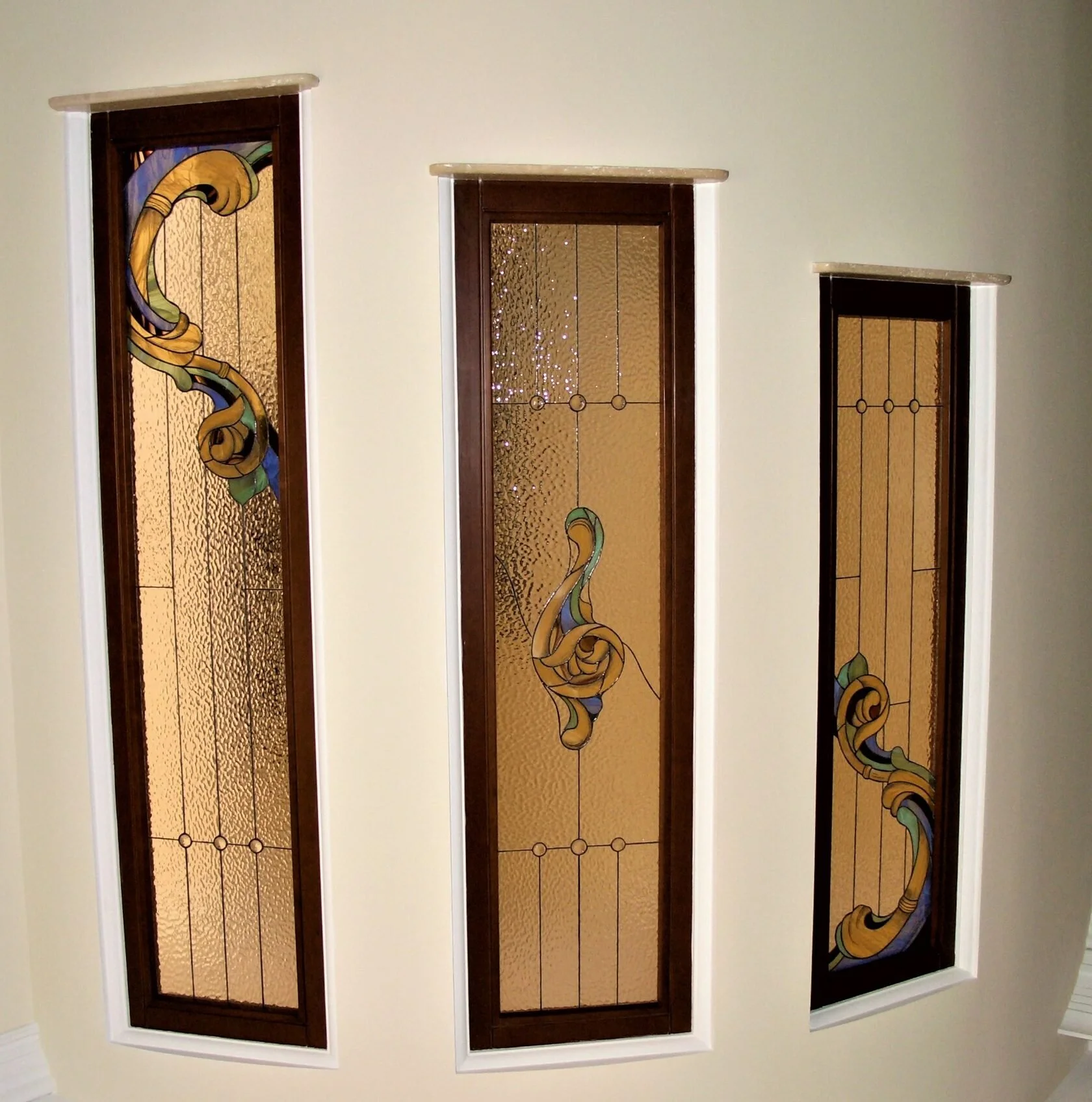 Witraż Drzwiowy - Geometryczna Mozaika (Zbliżenie)