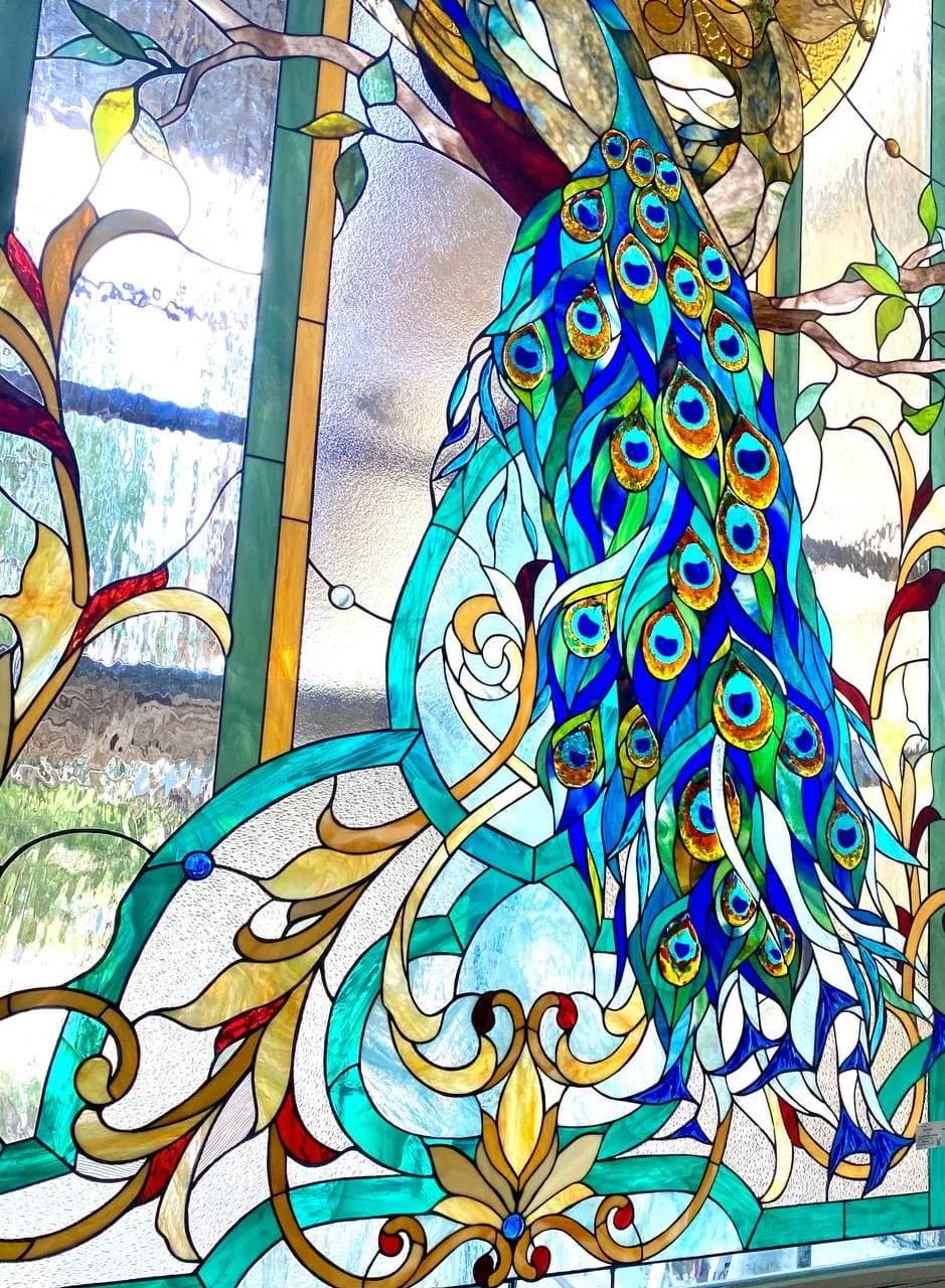 Witraż Okienny - Paw Królewski