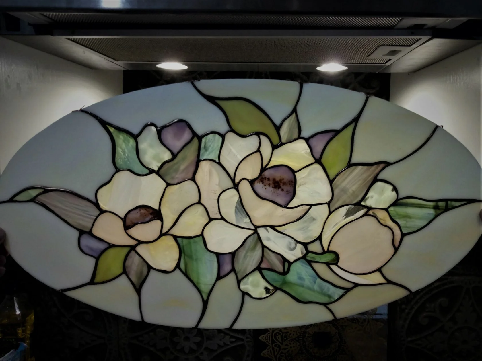 Owalny Witraż - Magnolie (Zbliżenie)