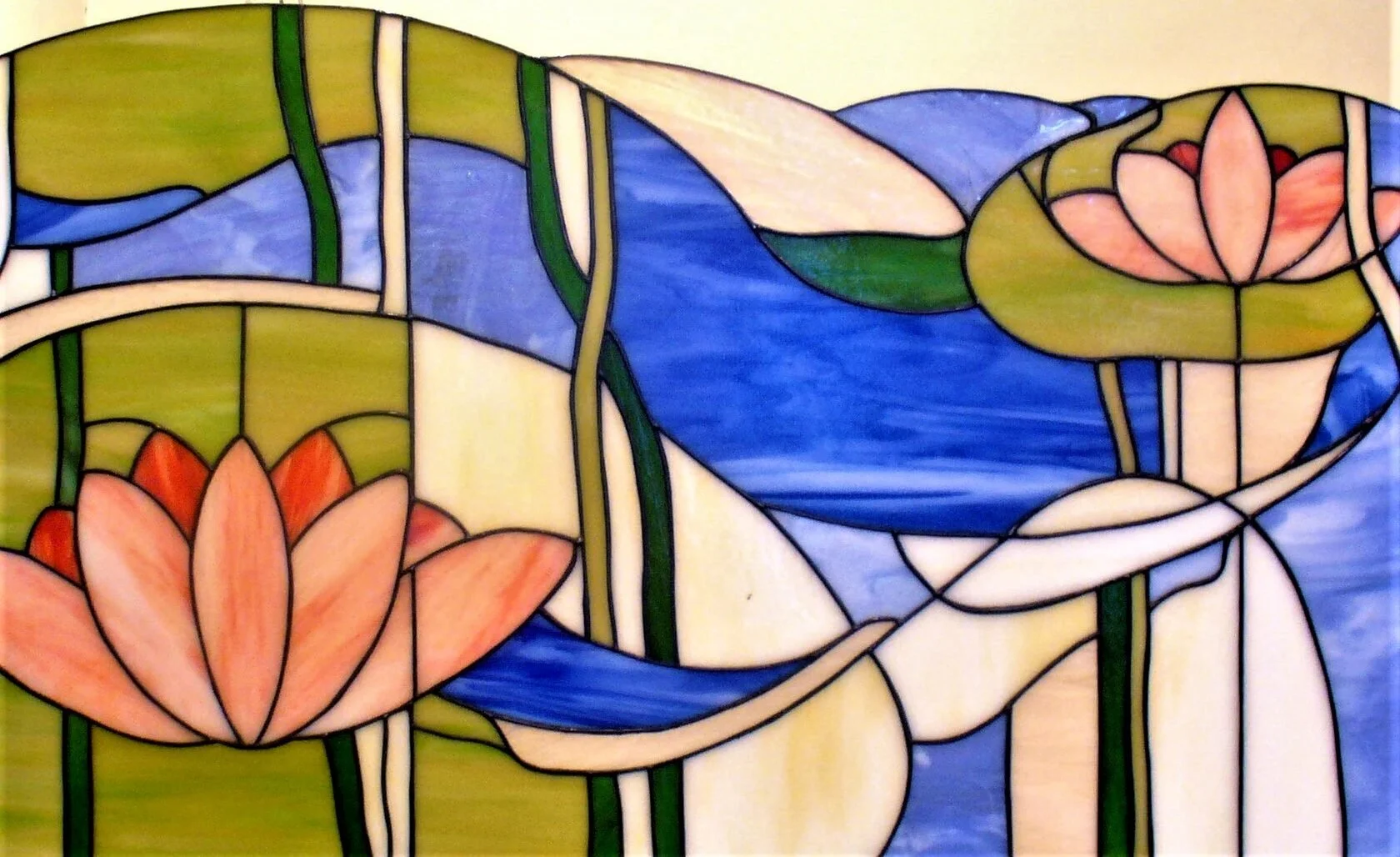 Witraż Pejzażowy - Lilie Wodne