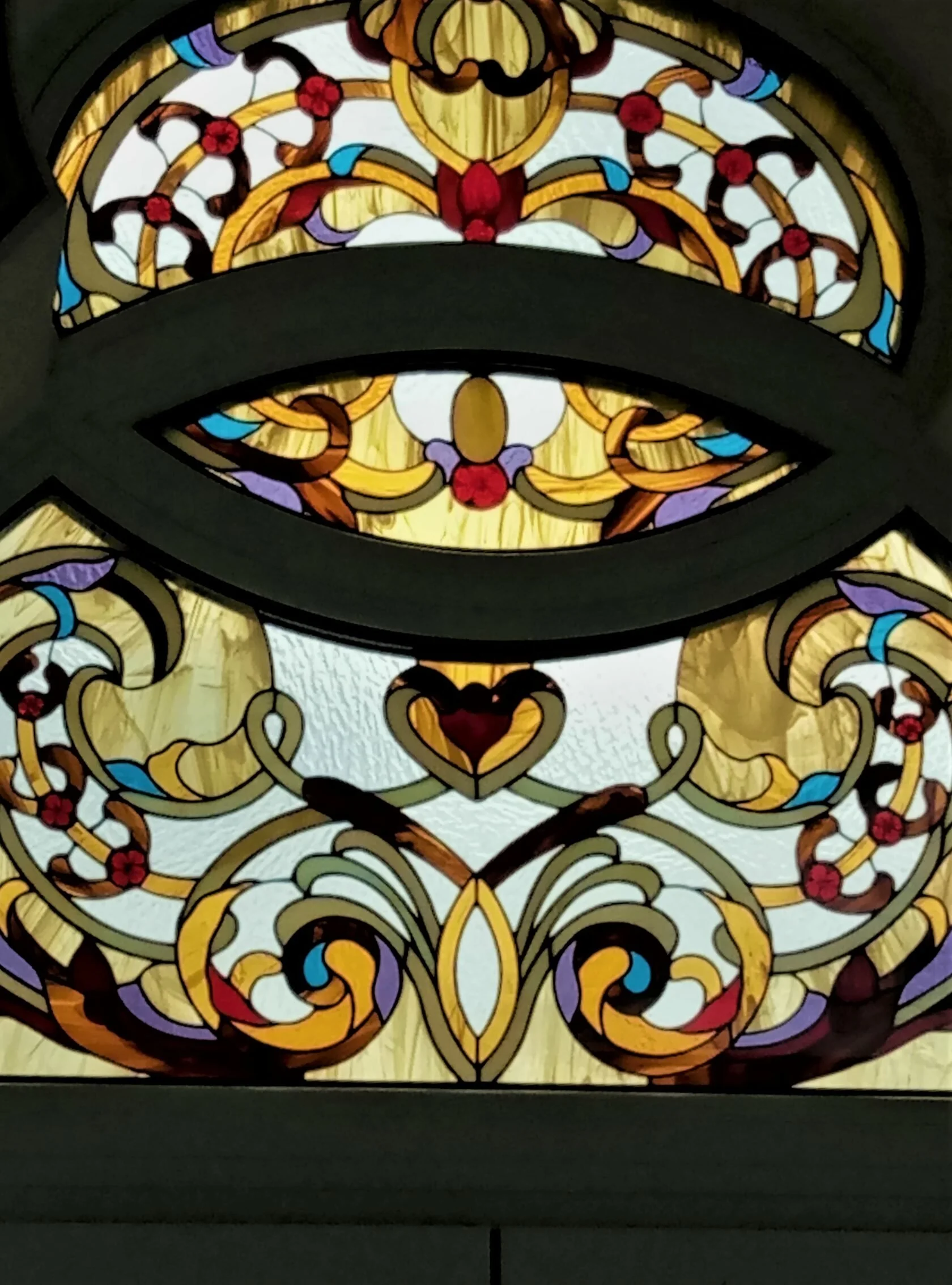 Półokrągły Witraż - Secesyjny Ornament