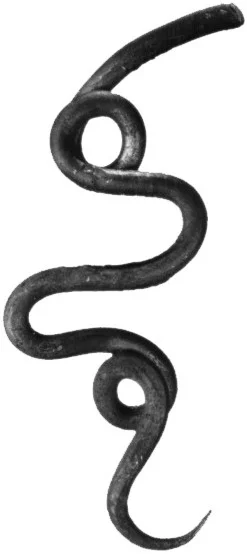 Wąs ozdobny kuty - spiralny