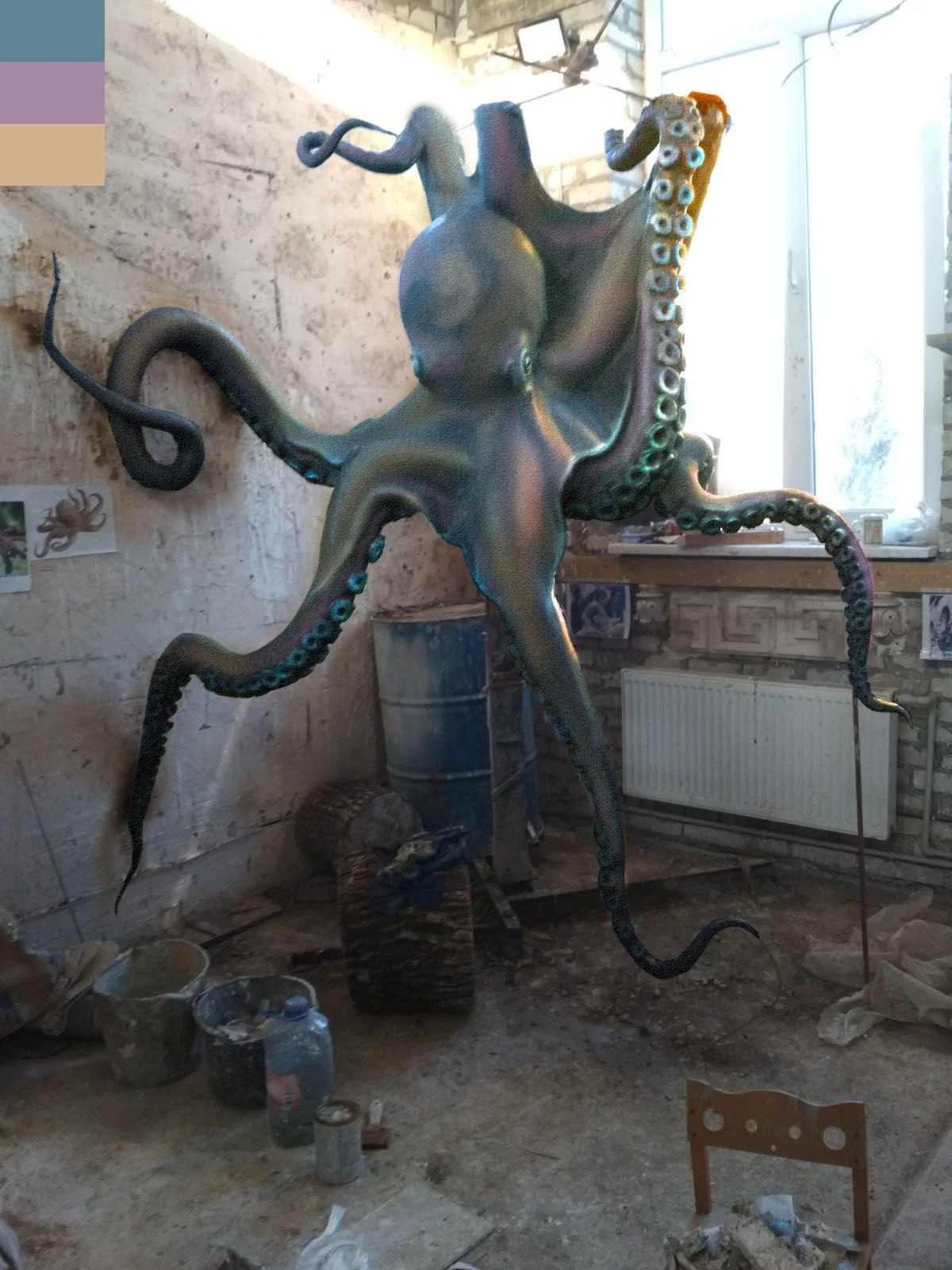 Wielka Rzeźba Ośmiornica - Artystyczna Metaloplastyka Morska