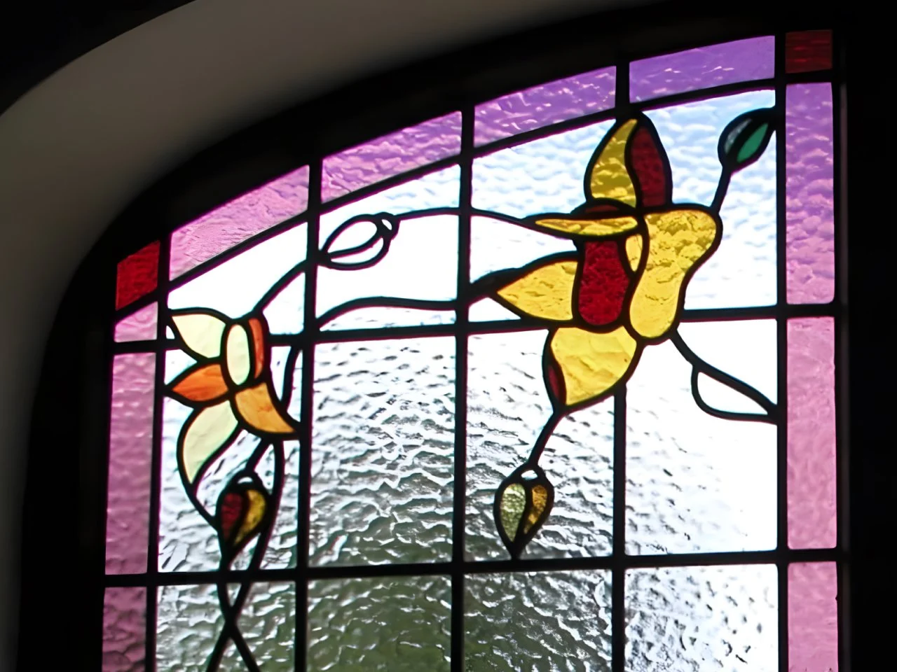 Witraż Okienny Florystyczny - Styl Secesyjny