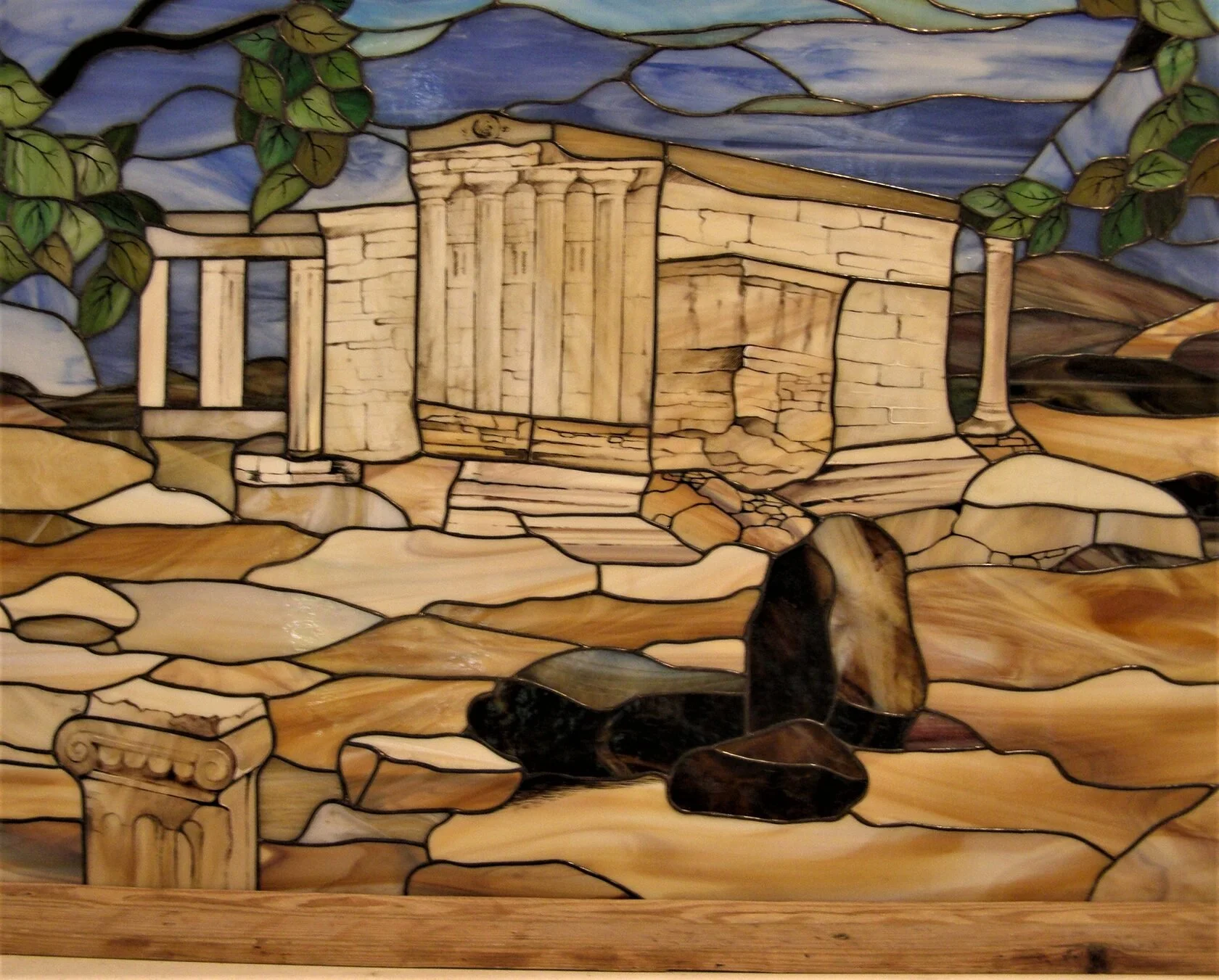 Witraż Pejzażowy - Antyczne Ruiny (Zbliżenie)