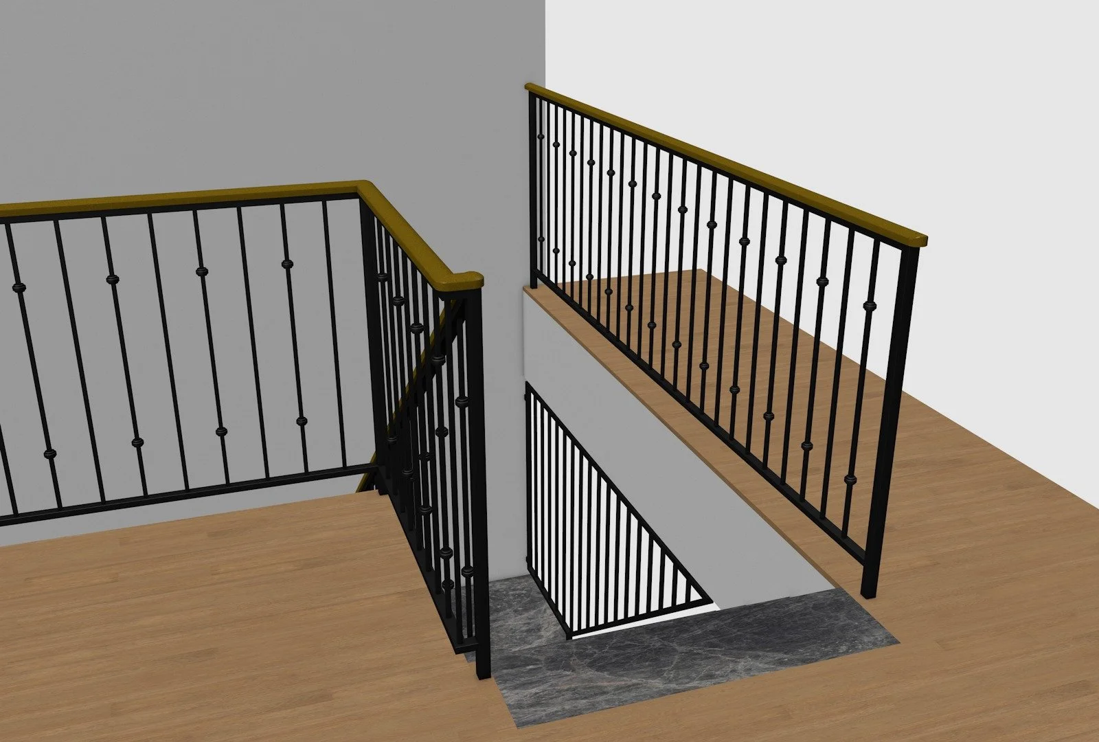 Wizualizacja 3D - Projekt balustrady