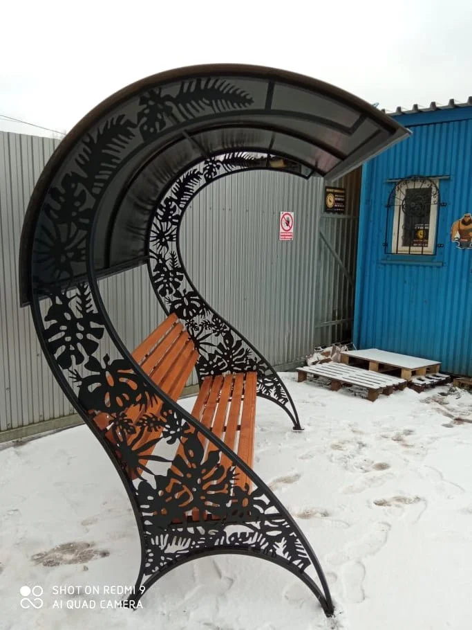 Zadaszenie ławki ogrodowej - Profil serca