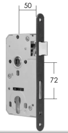 Zamek Wpuszczany 50/72 (Ocynk)