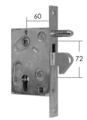 Zamek Wpuszczany 60/72