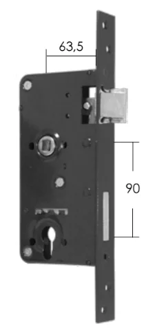 Zamek Wpuszczany 63/90 (Czarny)