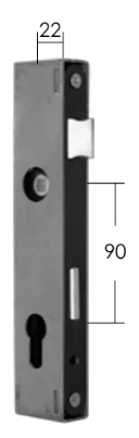 Zamek Wpuszczany Wąski 22/90
