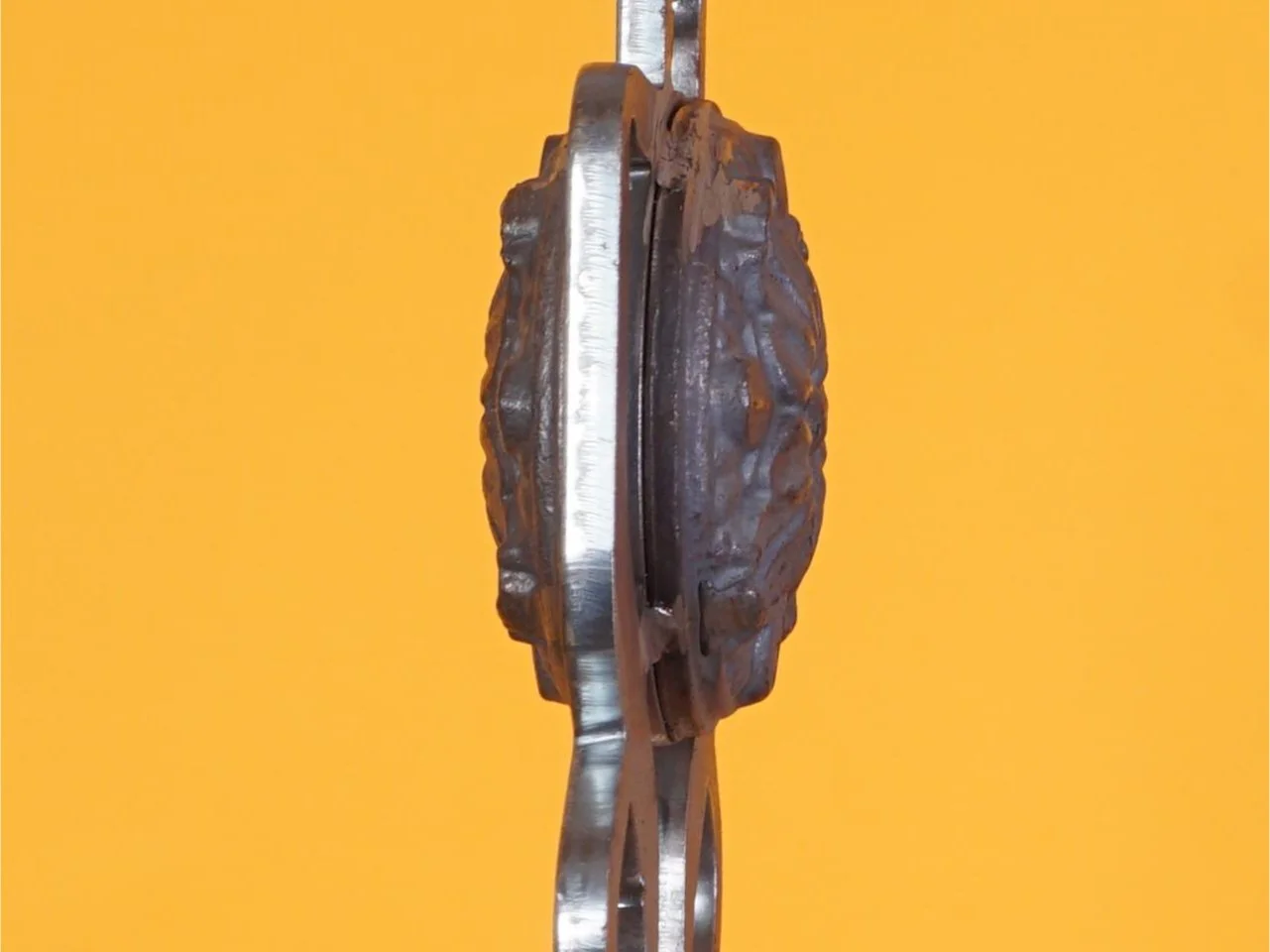 Zbliżenie boczne rozety metalowej