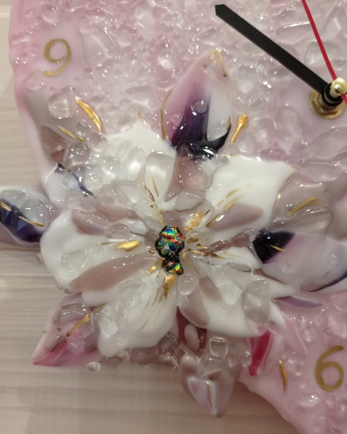 Zegar Fusingowy - Detal Kwiatowy