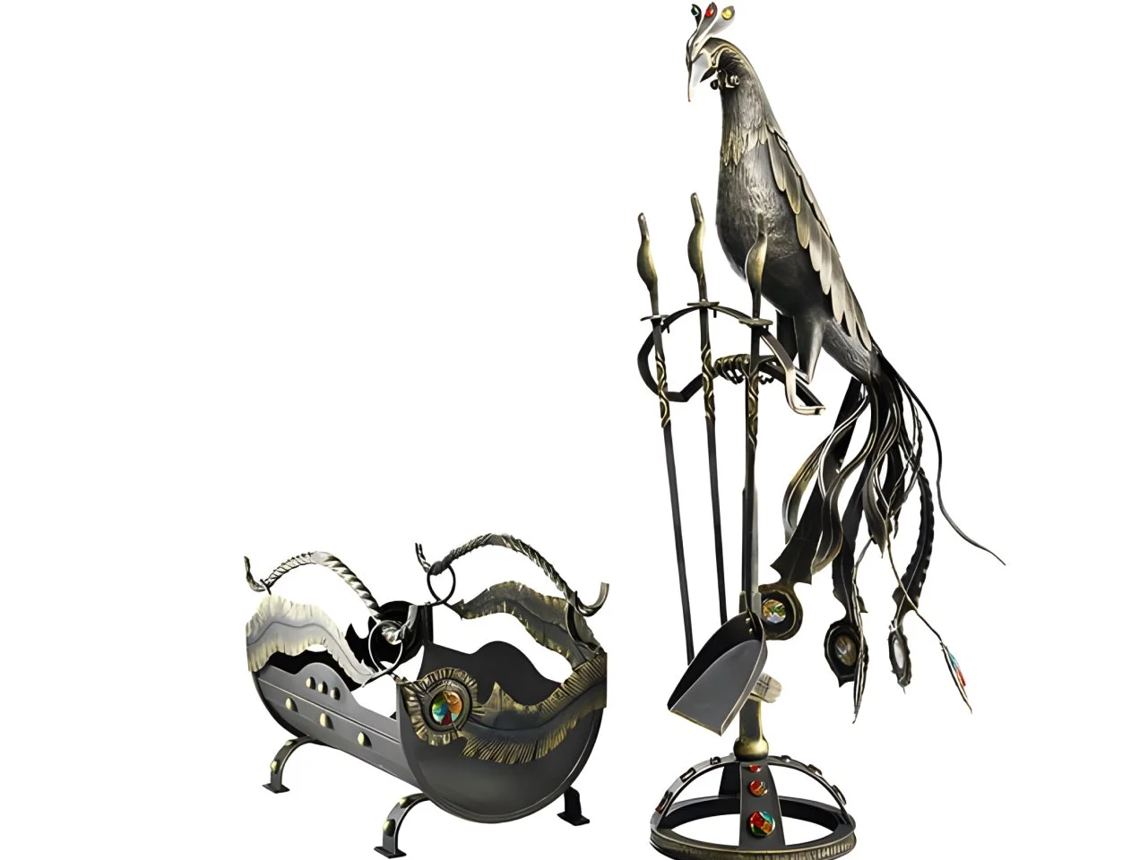 Zestaw kominkowy Rzeźba Ptak - Pełny widok