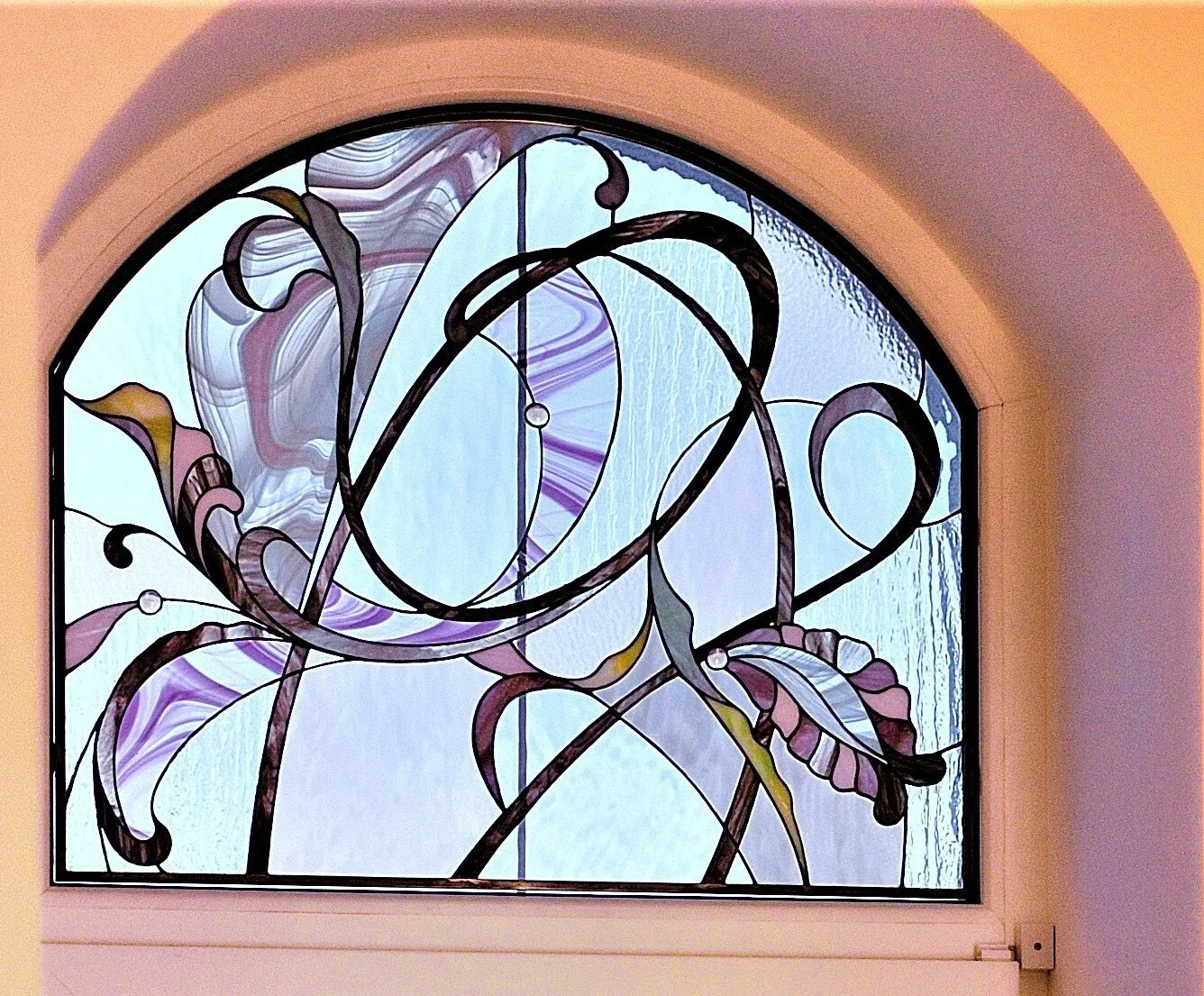 Zestaw Witraży Schodowych - Abstrakcyjna Secesja