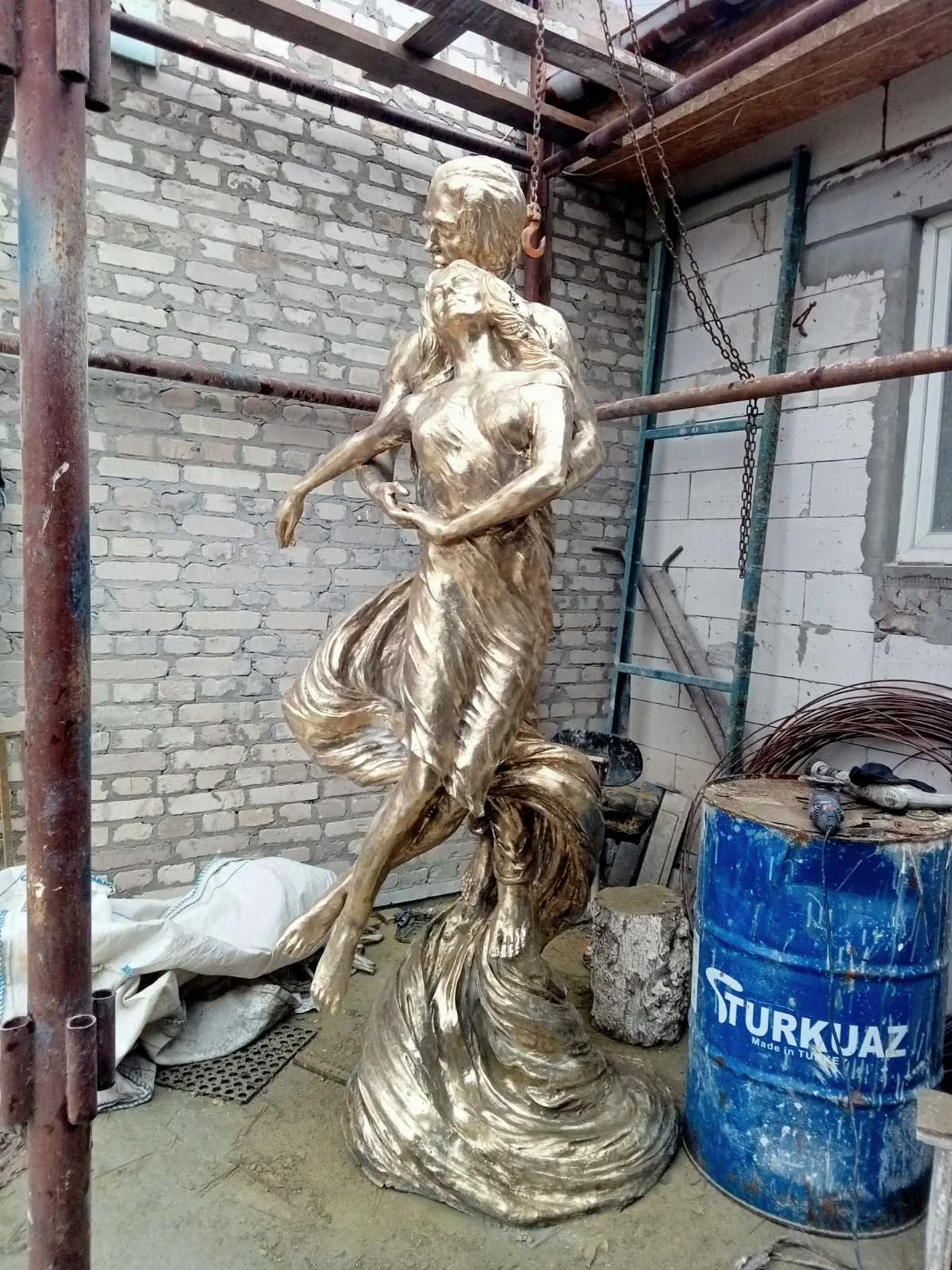 Złota Rzeźba Taniec - Para Artystyczna Metaloplastyka