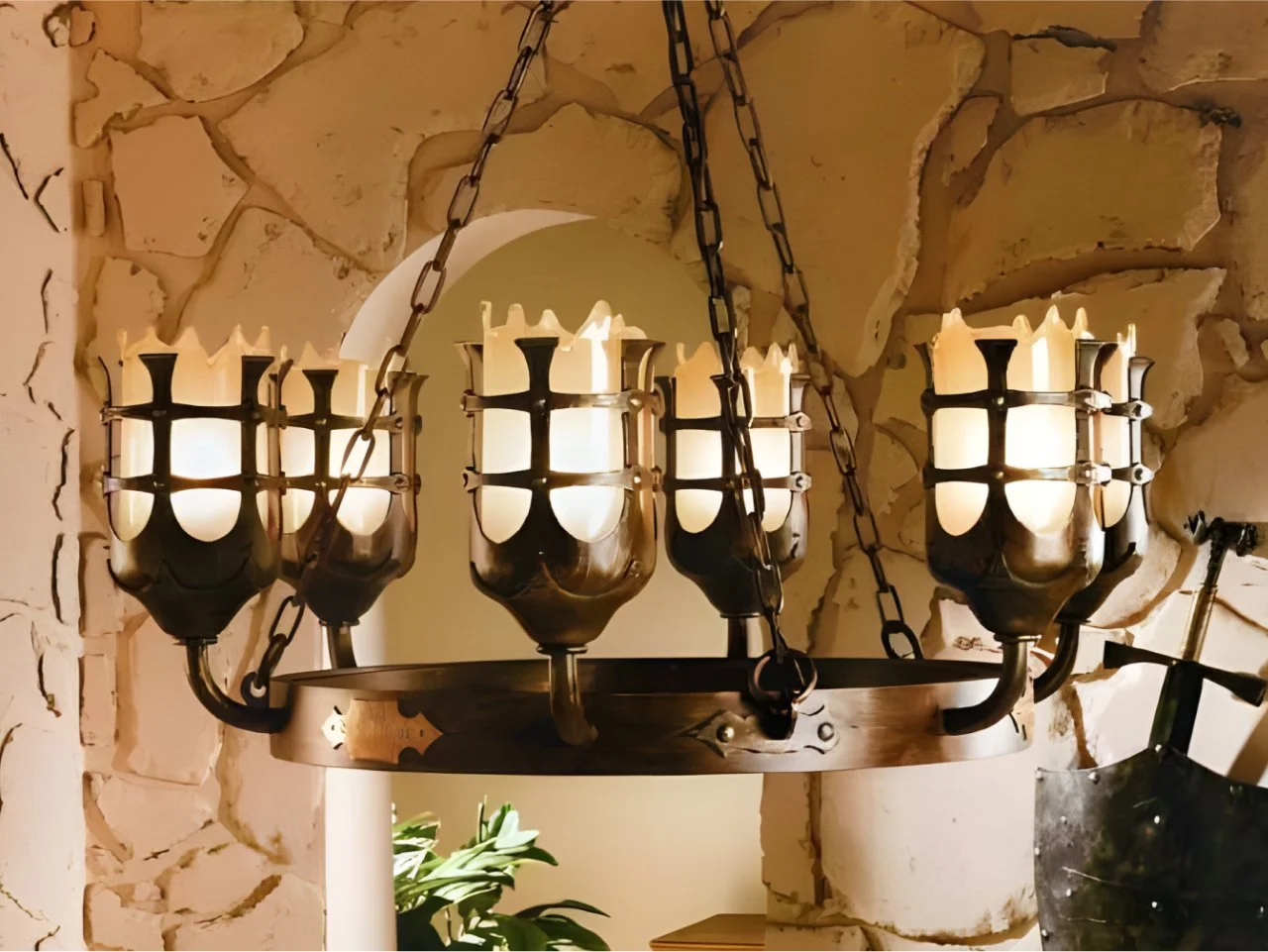 Żyrandol Kuty 'Pochodnie' - Styl Rycerski