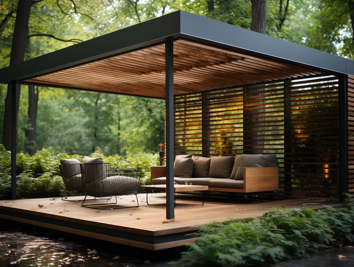 Altana kuta otwarta, ażurowa w stylu skandynawskim