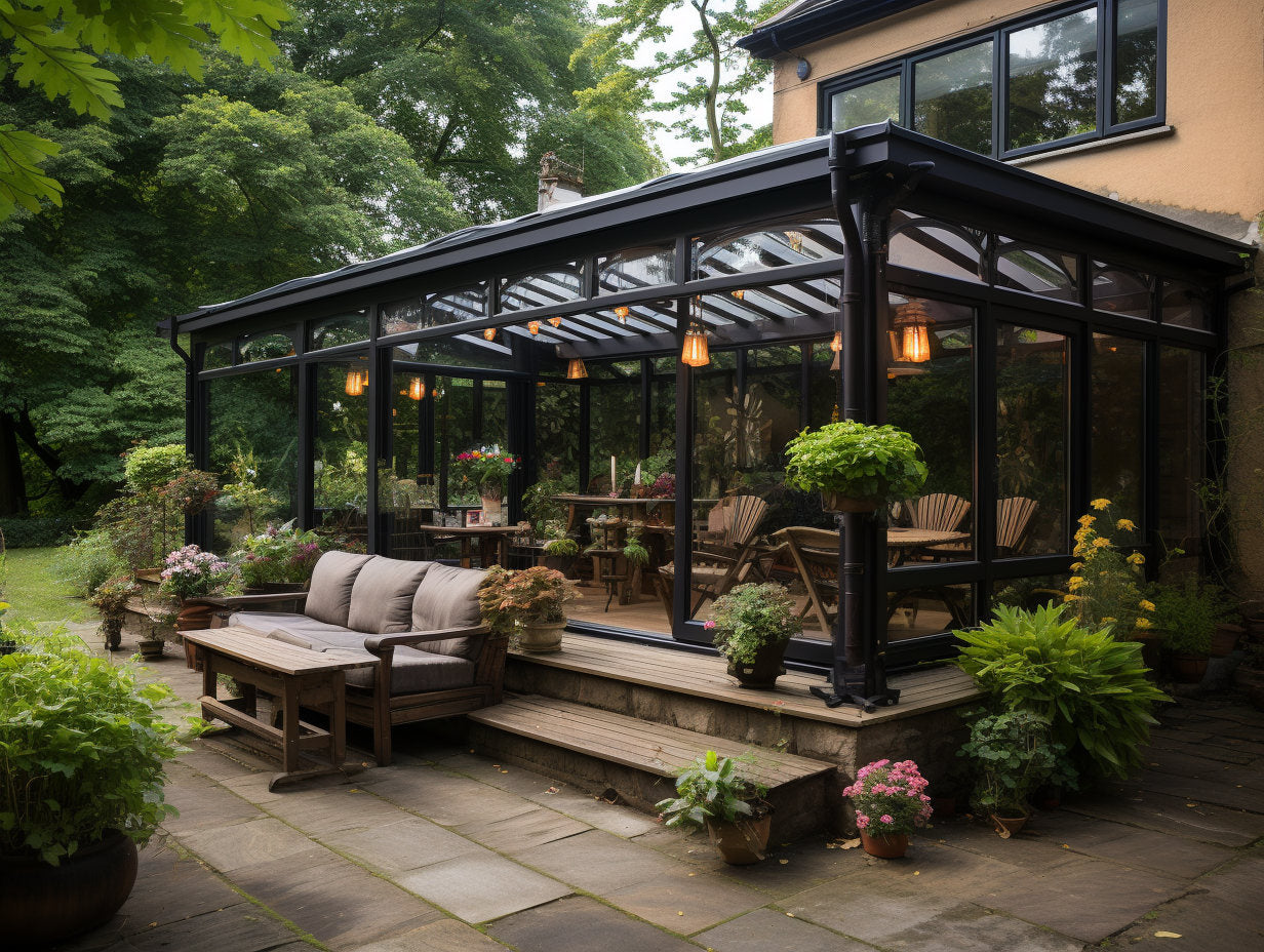 Altana z oszkleniem - ogród zimowy stylu wiktoriańskim