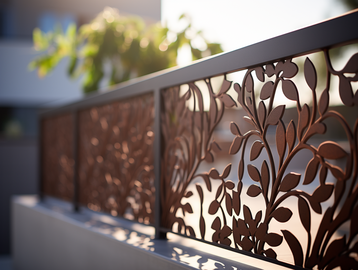 Balustrada na balkon, taras, schody. Stal CorTen