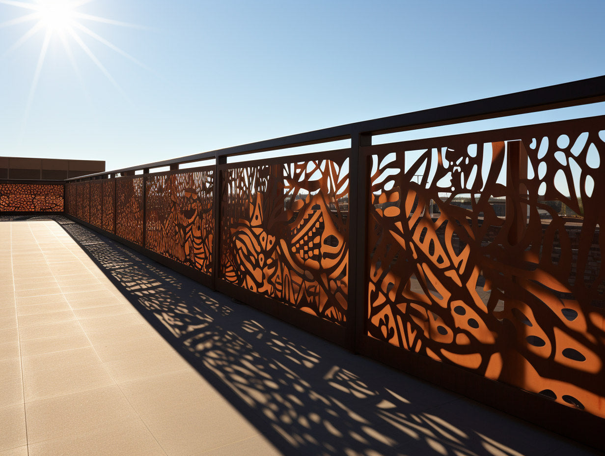 Balustrada tarasowa / balkonowa ze stali CorTen