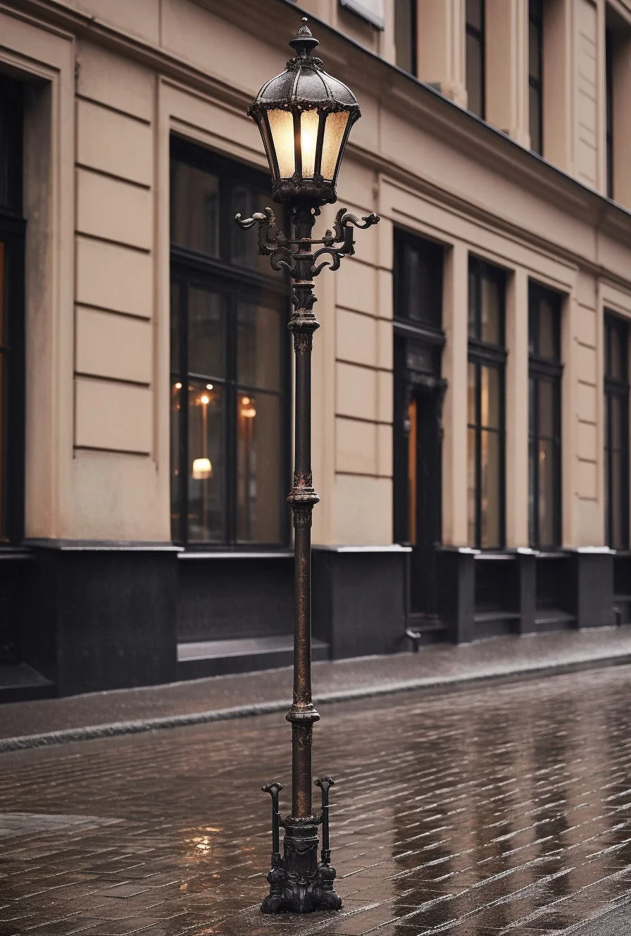 "Bogured" - Latarnia uliczna, metaloplastyka kuta na wymiar.