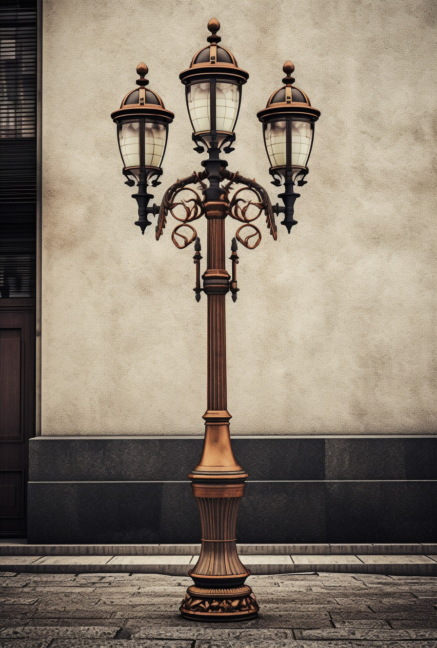 "Bolan" - Potrójna latarnia ogrodowa. Kowalstwo artystyczne pod wymiar.