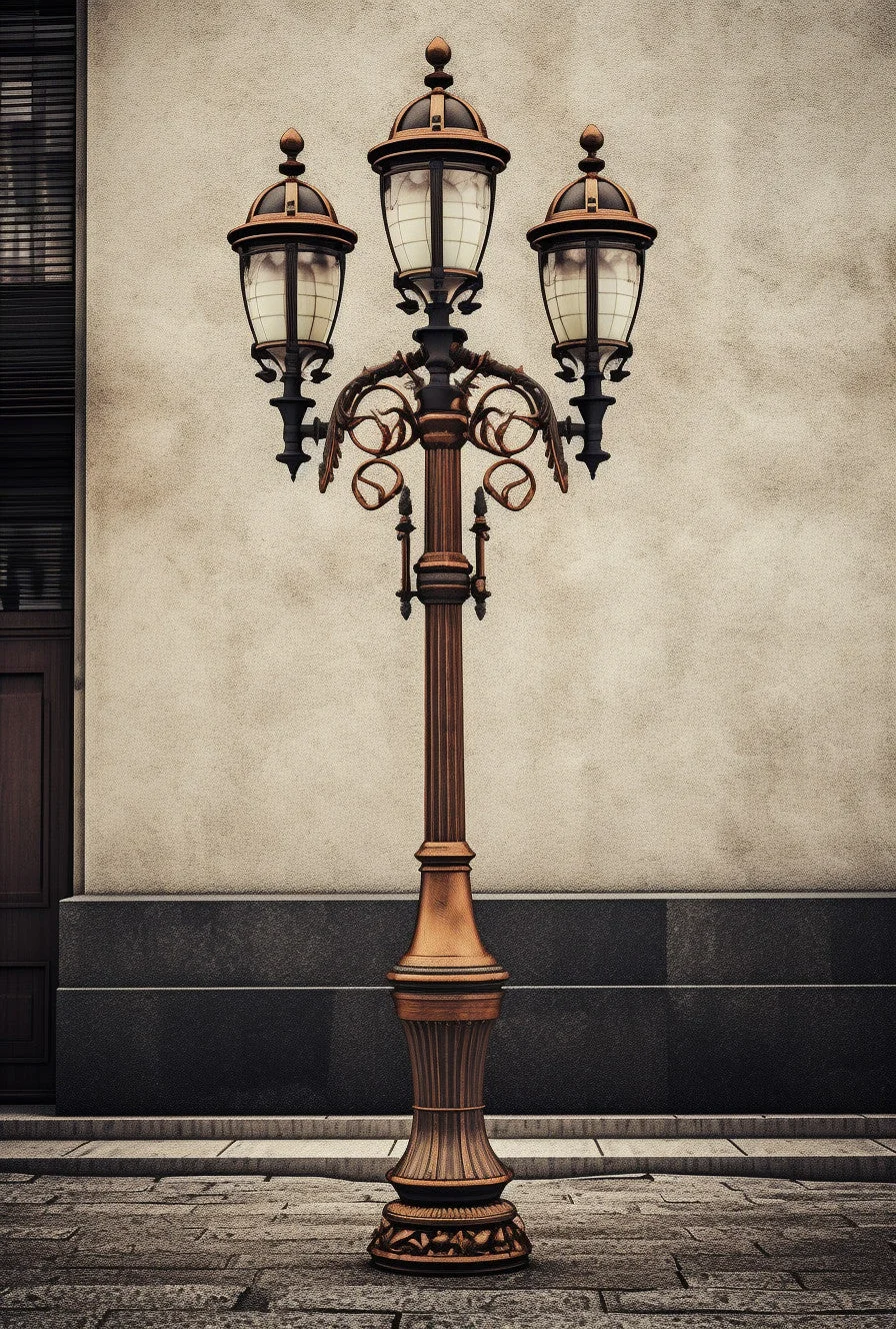 "Bolan" - Potrójna latarnia ogrodowa. Kowalstwo artystyczne pod wymiar.