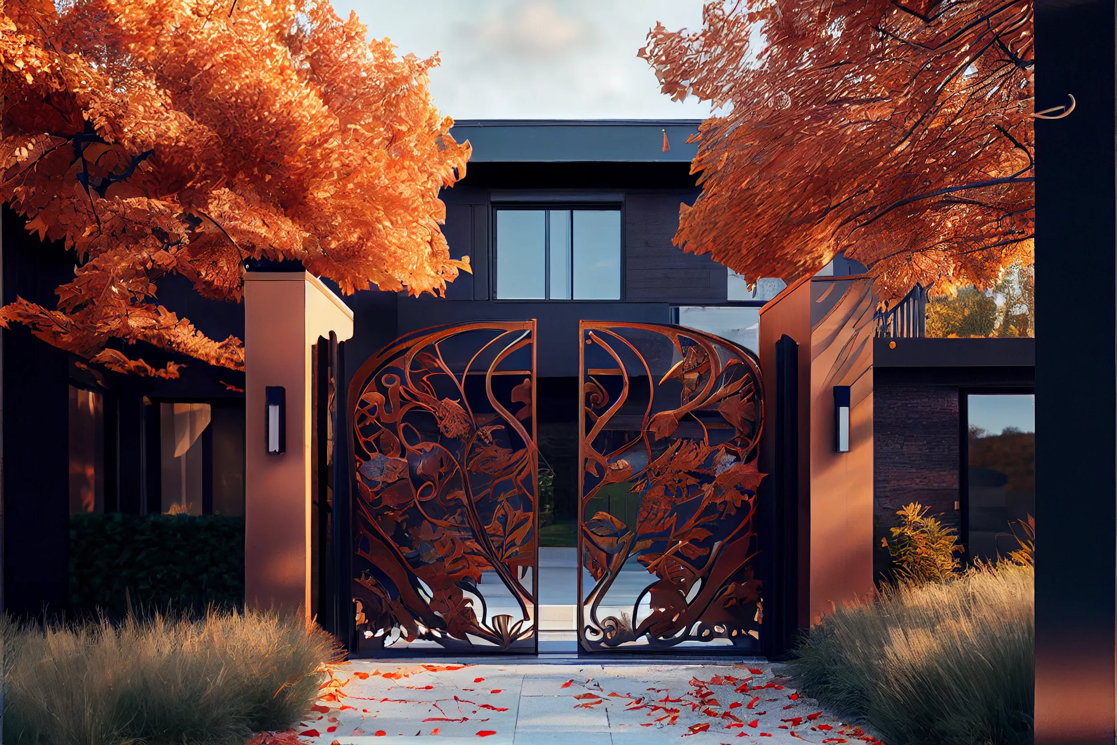 Brama wjazdowa ze stali COR-TEN®