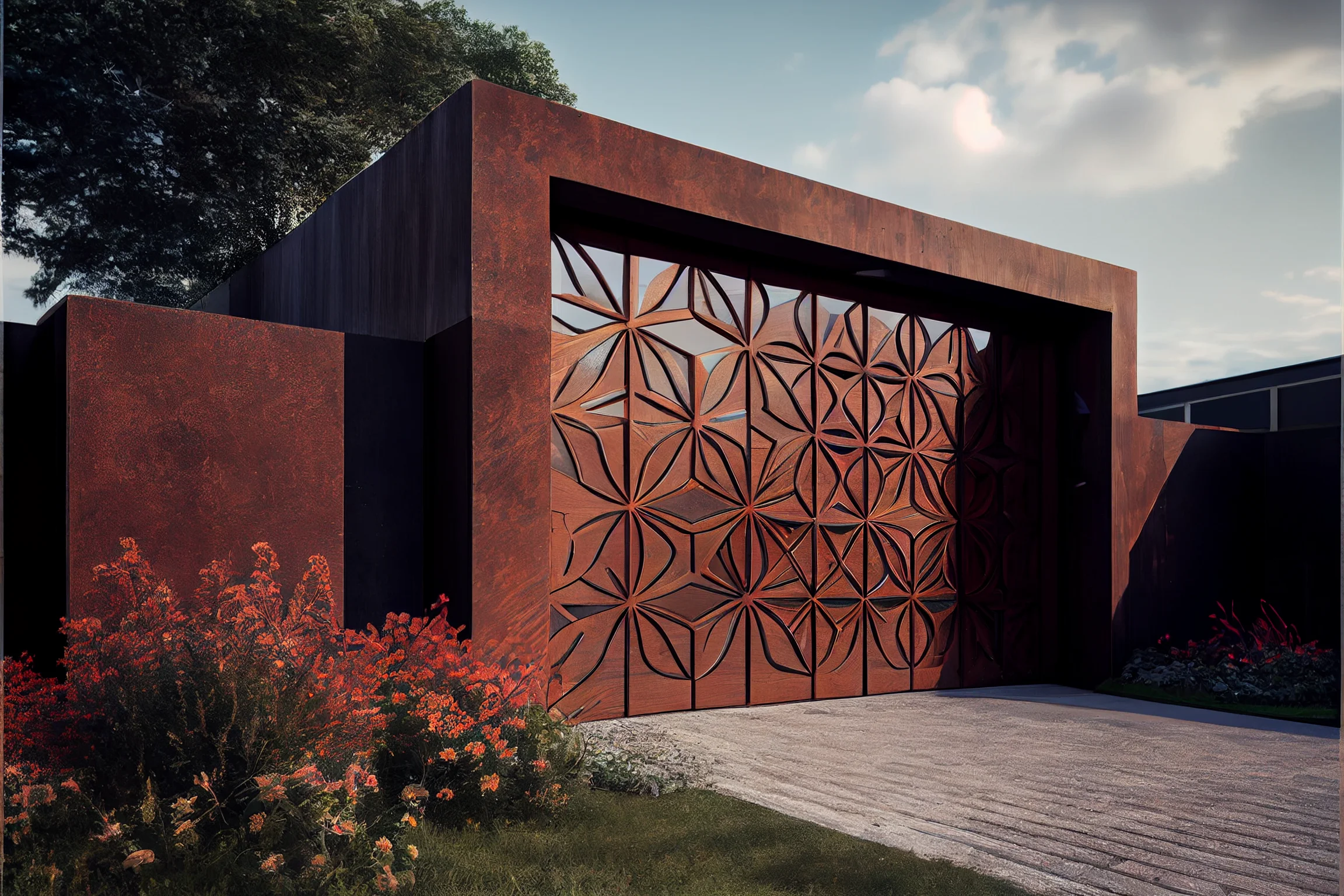 Brama automatyczna ze stali COR-TEN®