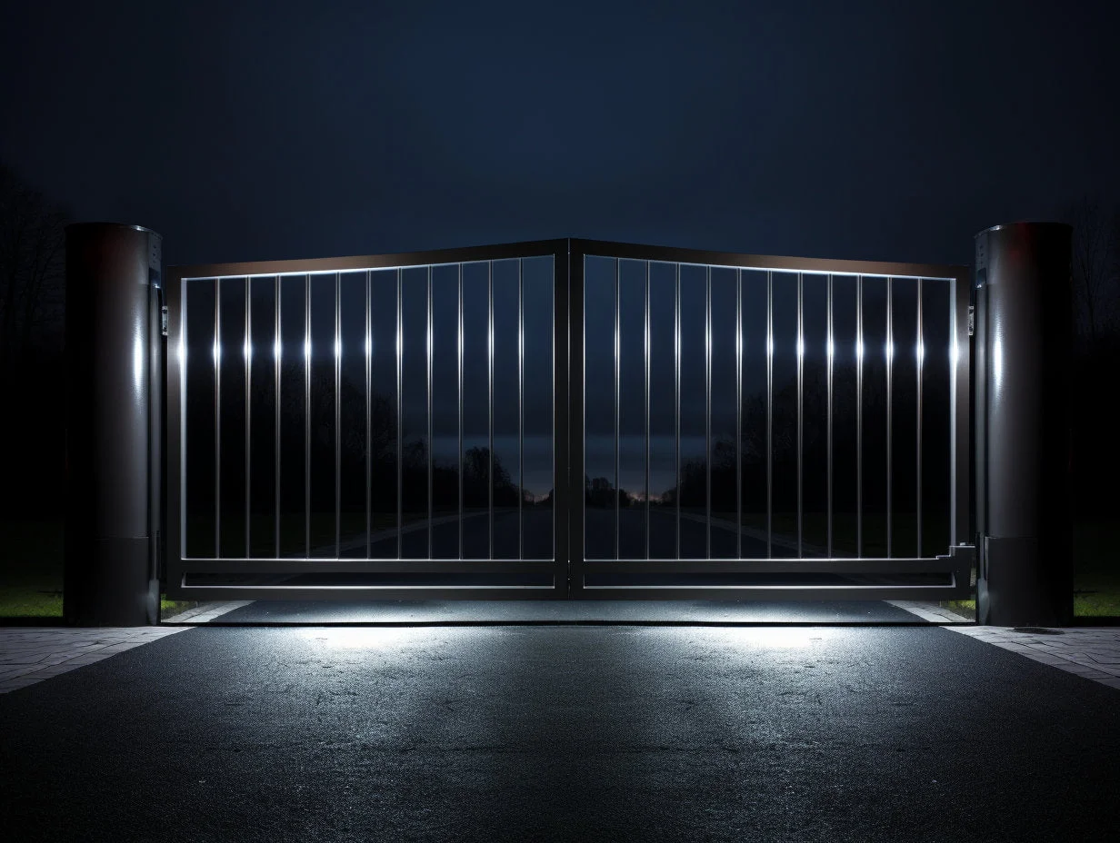Brama kuta ze stali, wjazdowa do ogrodu, minimalistyczna