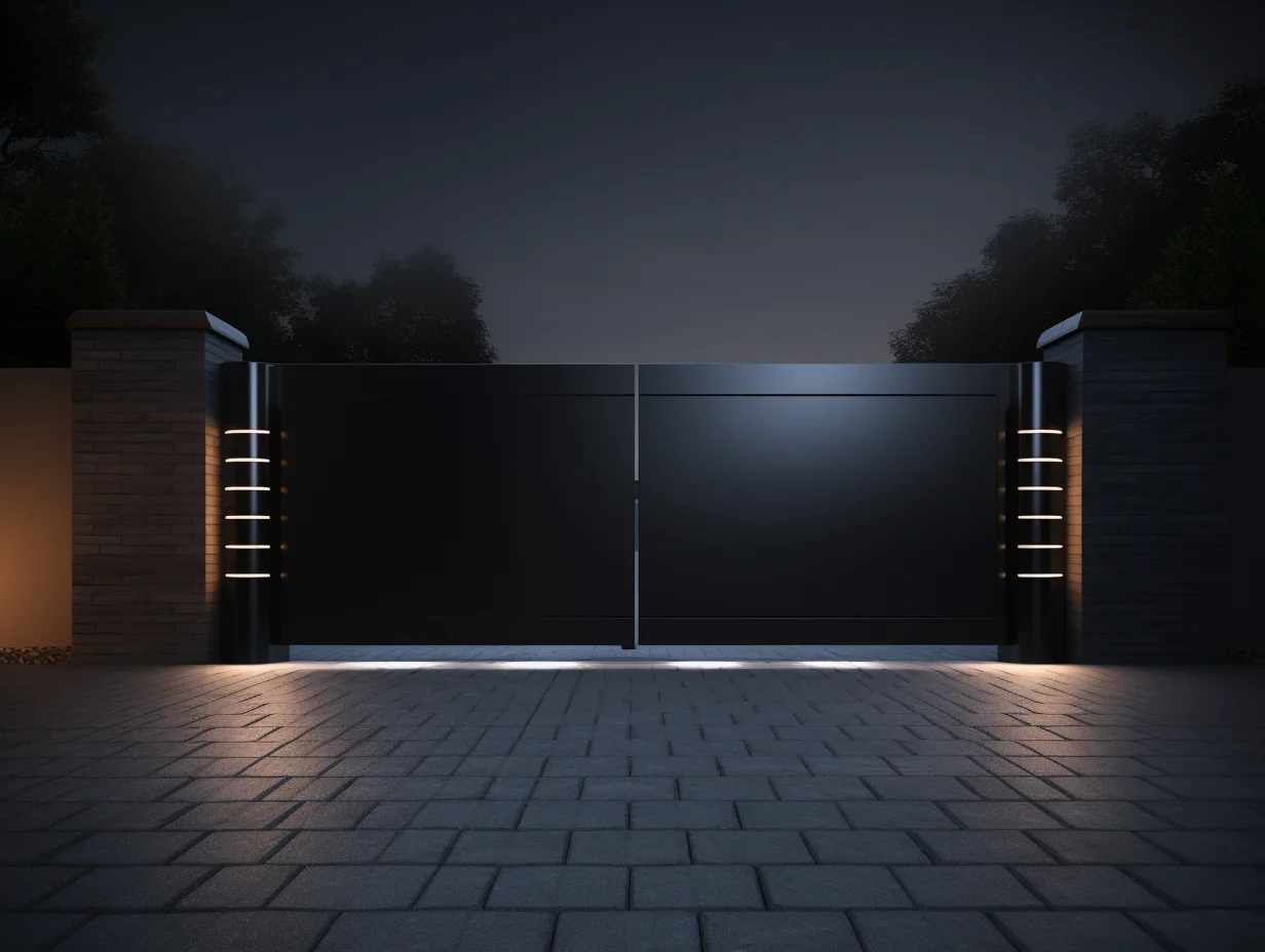 Brama kute, wjazdowa - futurystyczny minimalizm LED