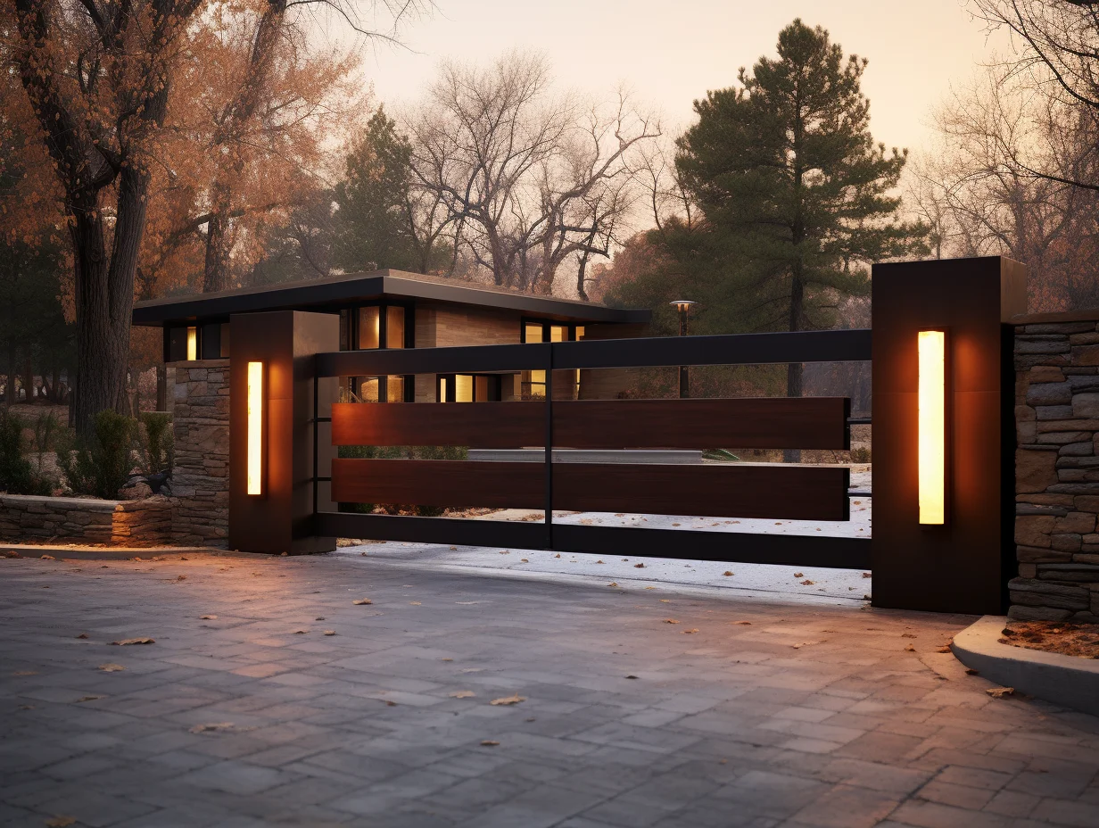 Brama ogrodowa ze stali COR-TEN - Nowoczesna, oszczędna, LED