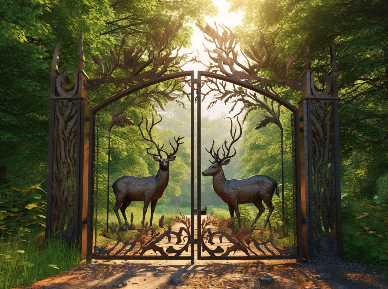 Brama wjazdowa, dekoracyjna - "Jelenie"