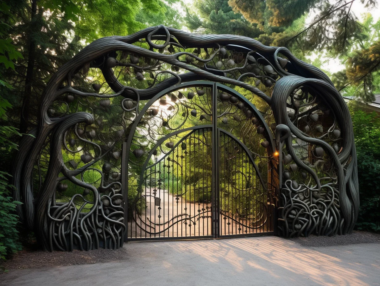 Brama wjazdowa, ręcznie kuta na wymiar - "Zorya"