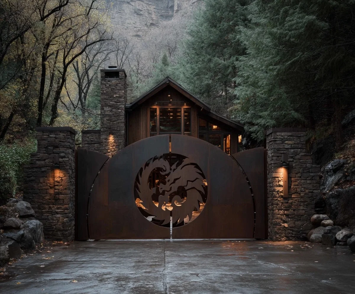 Brama wjazdowa „Smok Corten” – Siła Natury i Stali